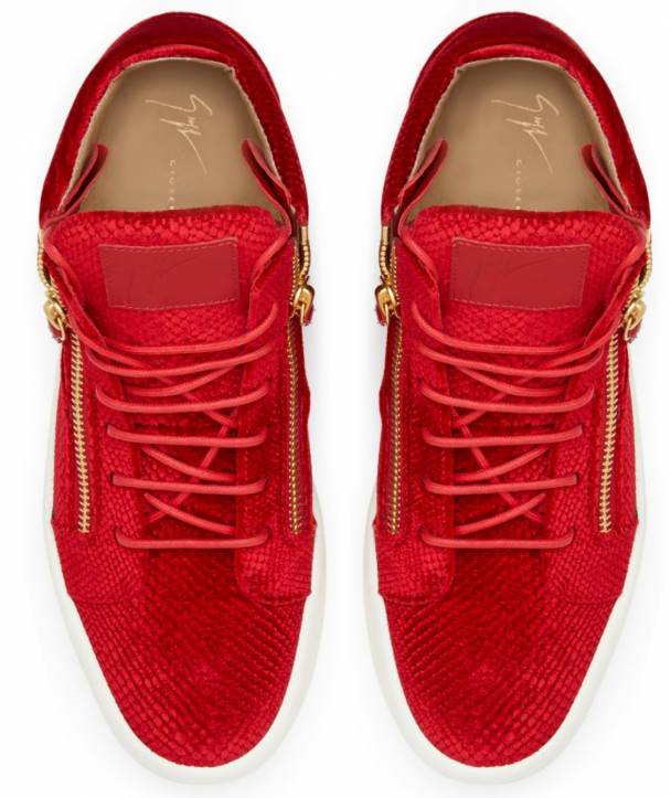 GIUSEPPE Zanotti Kriss Velvet RED Sneakers